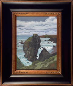 Grassy Pinacle Cut from the Cliff LL Sorensen with frame