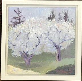Linda Sorensen Apple Redwoods April with white floater frame