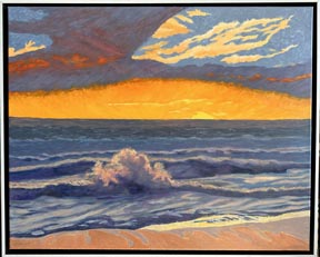 Linda Sorensen, Bodega Bay Gold, 24 x 30 with white frame