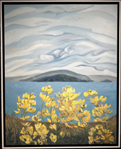 Linda Sorensen, Doran Dune Lupines, oil on linen, 30 x 24