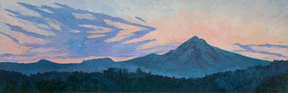 Linda Sorensen Mount Hood with black floater frame