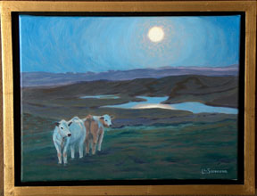 Linda Sorensen Cows in Moonlight