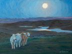 Linda Sorensen Cows in Moonlight