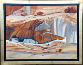 Linda Sorensen Junction Anasazi Ruin with Gold Faced Floater Frame