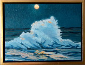 Linda Sorensen Moon Night with gold faced floater frame